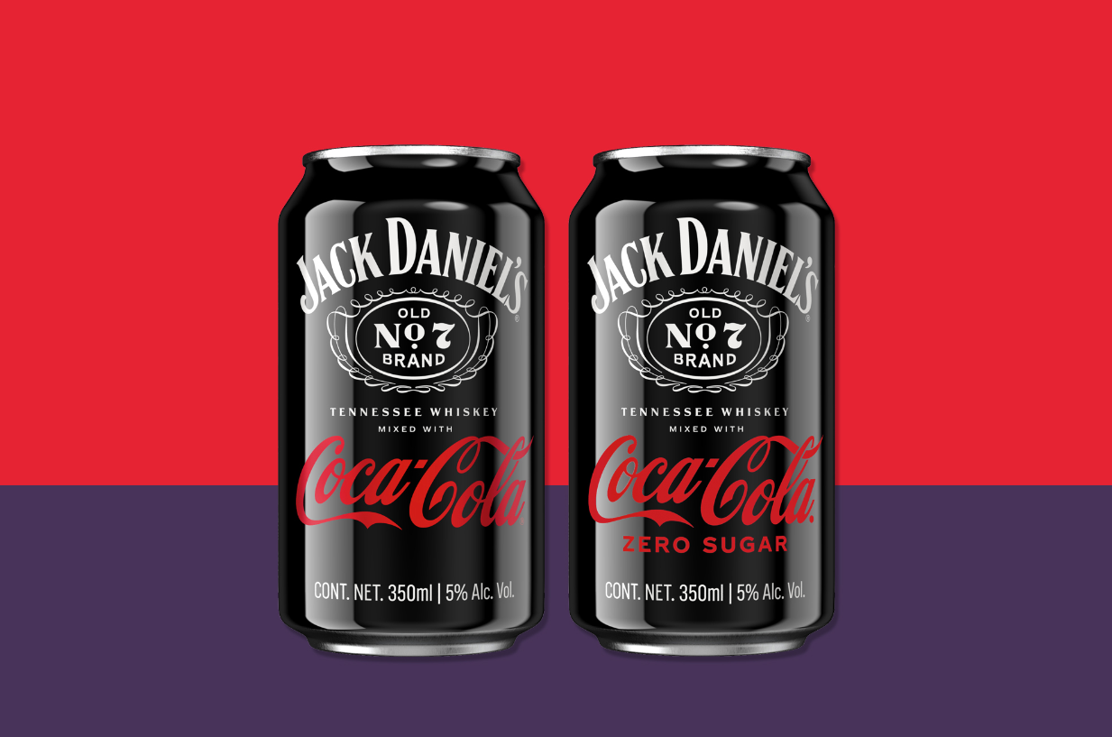 Jack Daniels, JD, Coke, Coca-Cola, Brown-Forman Corporation, The Cola Cola Company, Alcohol, Drink, Cans, pre-mixed, ready-to-drink