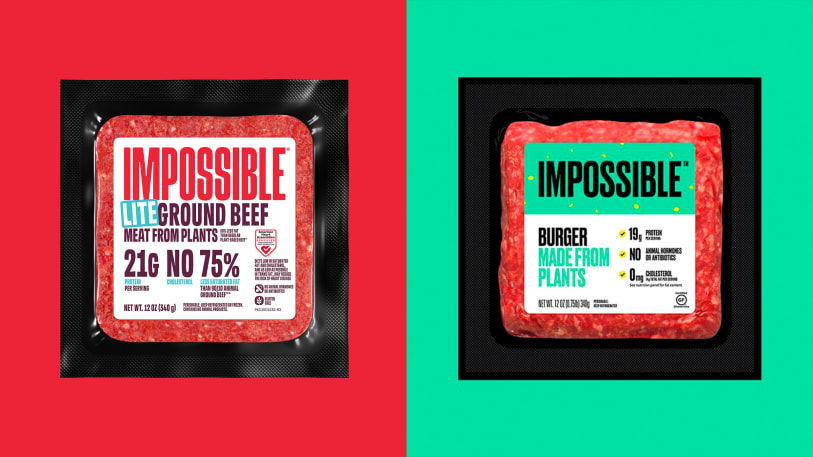 Impossible Foods Old and New Packaging