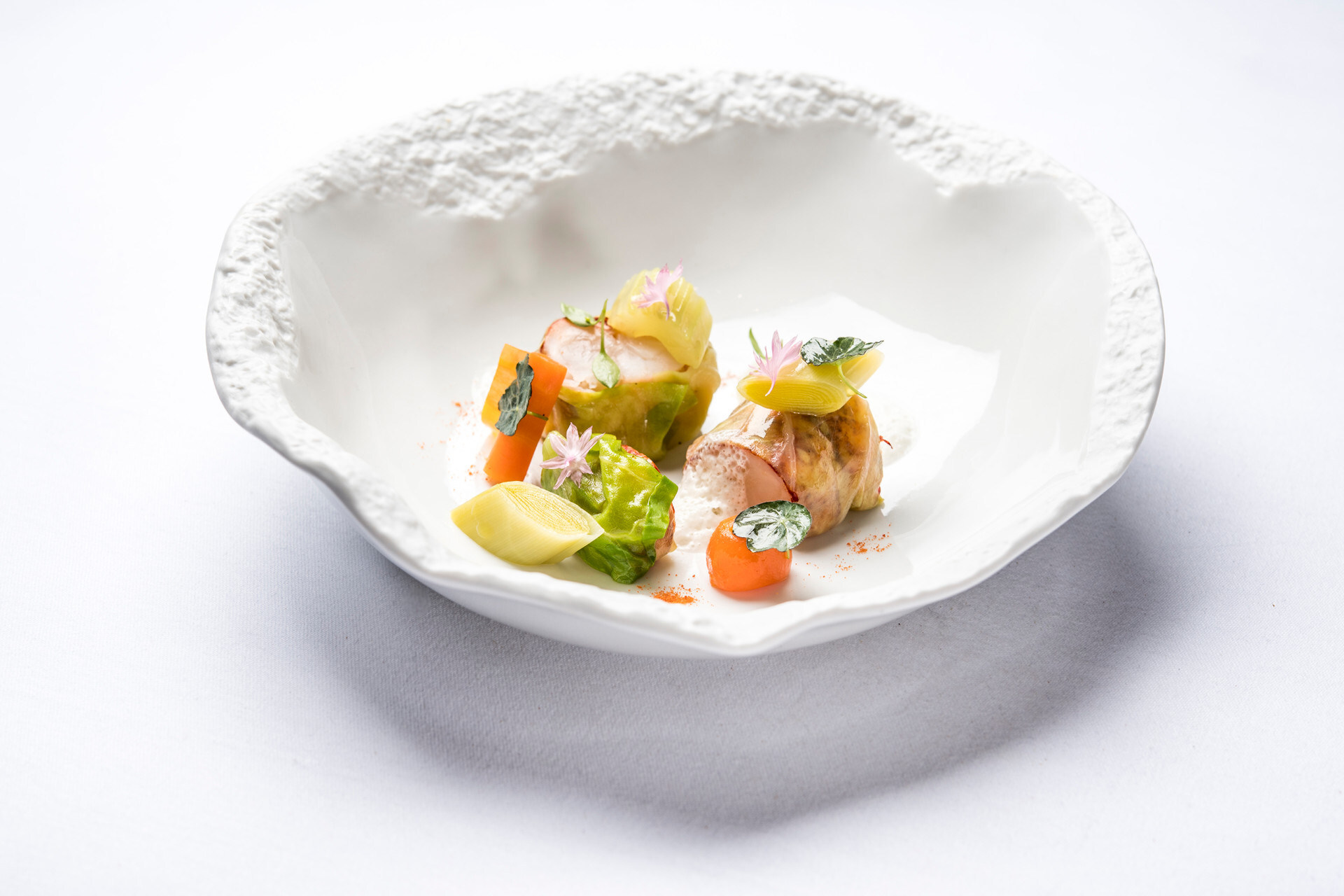 Blue Lobster Nage - Le Cinq, Four Seasons Hotel George V, Paris. Image source: Four Seasons