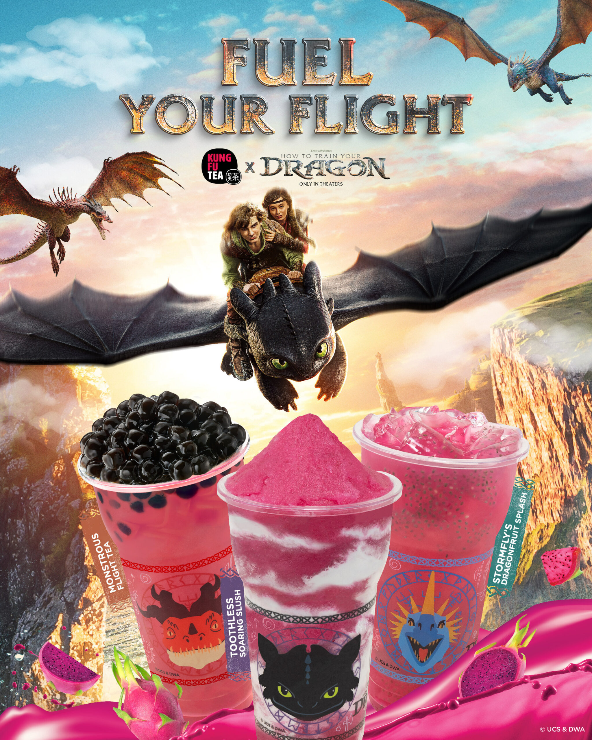 Kung Fu Tea Teams Up with How to Train Your Dragon for a Dragonfruit Delight